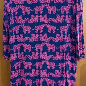 Lilly Pulitzer Blue and Pink Midi Dress